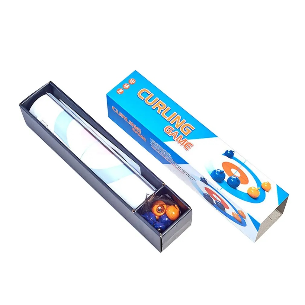 

120*28CM Foldable Table Mini Curling Ball Tabletop Curling Game Compact Curling Family Games For Kid Adult Family School Travel