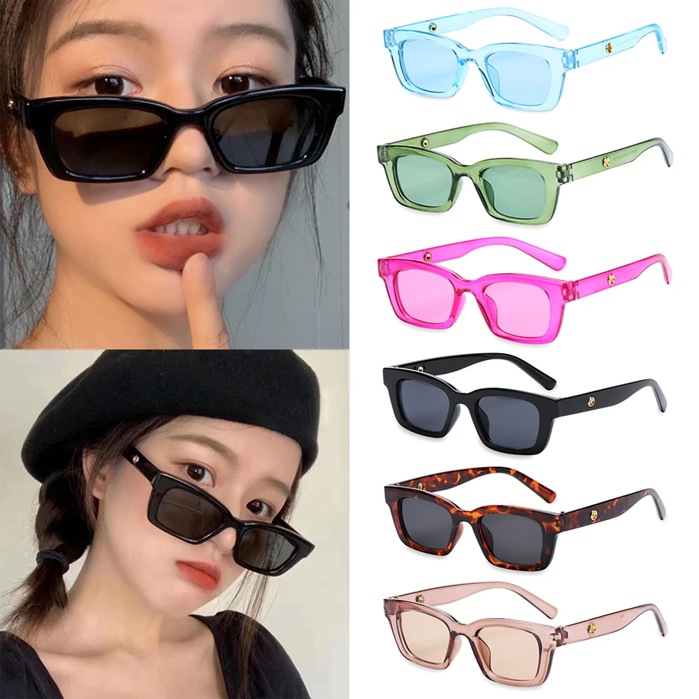 1PC Vintage Fashion Rectangle Sunglasses UV400 Protection Frame Retro Sun Glasses Ladies Streetwear Eyeglasses Driver Goggles big round sunglasses