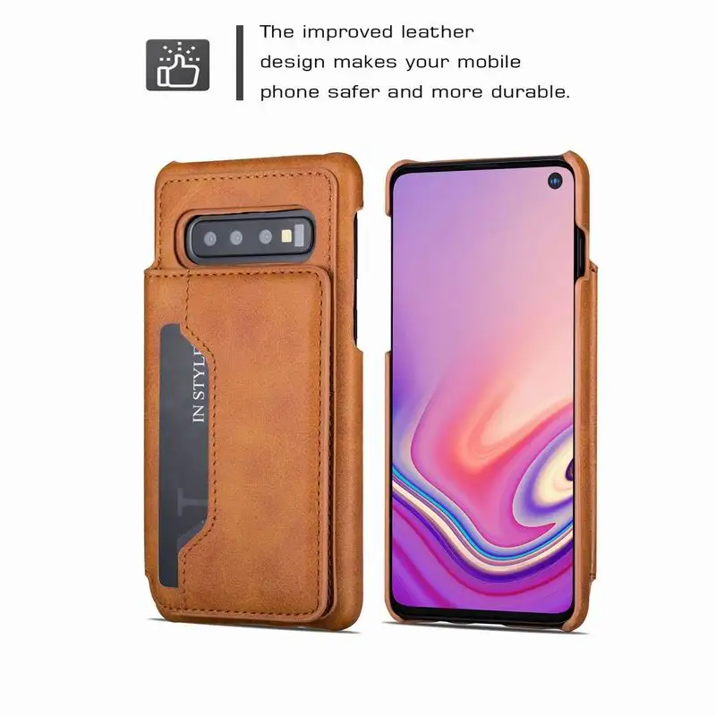Чехол в стиле ретро со слотом для кредитных карт для samsung Galaxy A7 S10E S10 Plus S9 S8 A50 A70 Note 8 9 чехол с магнитной задней крышкой с функцией подставки