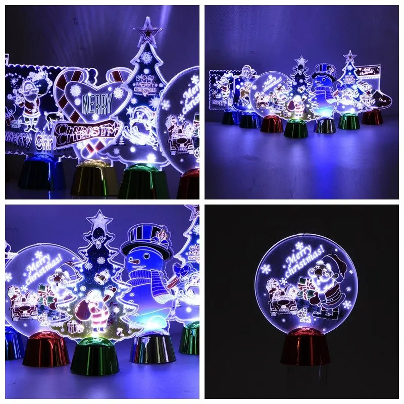 New Christmas Decorations Led Table 3D Night Light Lamp Colorful Gift For Baby Room