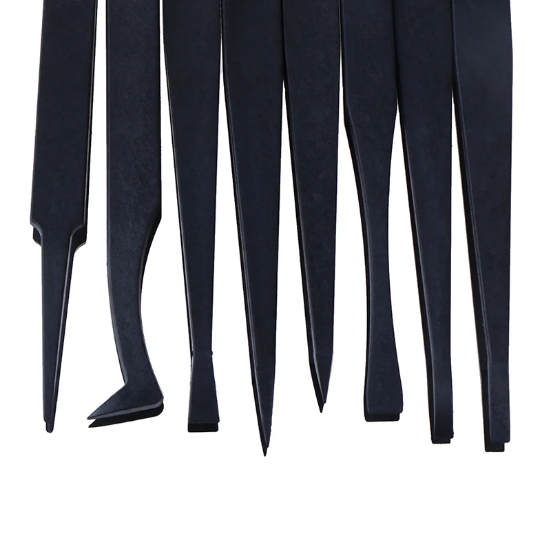 Anti-static Carbon fiber Electronic Tweezers Kit ESD Plastic Forceps PCB Repair Hand Tools Set 8pcs tweezer tool esd anti static tweezers