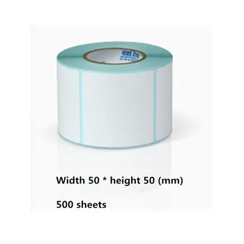 

50*50mm Thermal paper 500 sheets/rolls sticker label barcode Thermal printer sticker tag price waterproof sticker