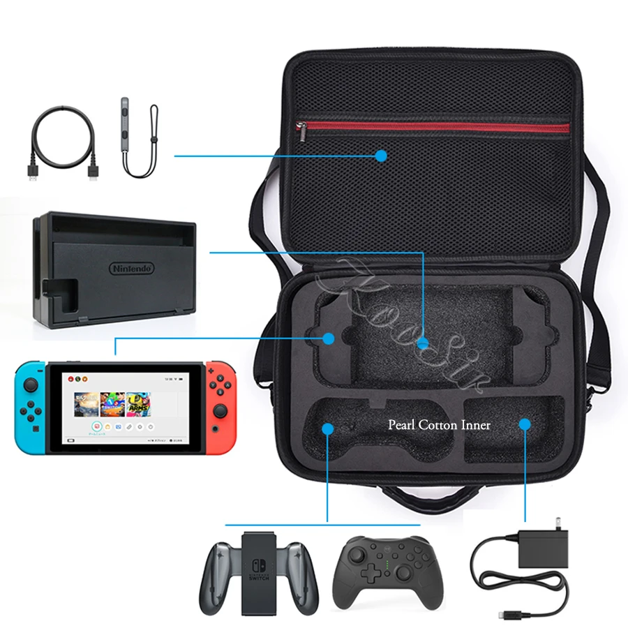 Nintend Nintendos Switch Accessories Pokemons Pokeball EVA Case Nitendo Cover Nintendoswitch Big Hand Bag for Nintendo Switch
