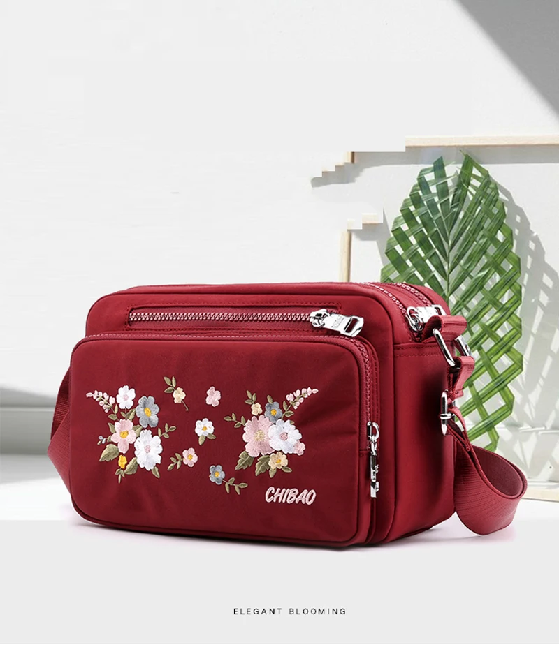 Bags for Women Nylon Crossbody Waterproof Female Messenger Bag Embroidery Shoulder Bag Small Fashion Women Messenger Bags