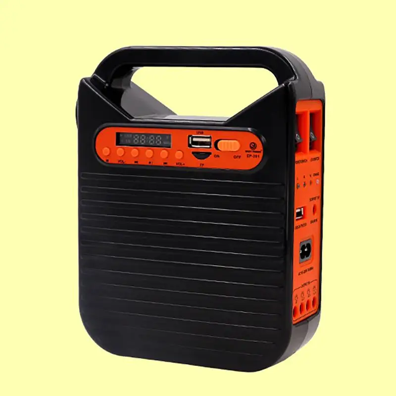 25W Home System Solar Power Panel Generator Kit with FM Radio 3 LED Bulbs Light USB Charger Portable Outdoor Emergency Lighting solar panel portable power station