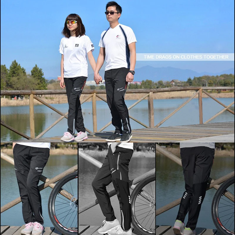 ROCKBROS-Pantalones de ciclismo para hombre y mujer, pantalón reflectante y transpirable para ciclismo, pesca y fitness