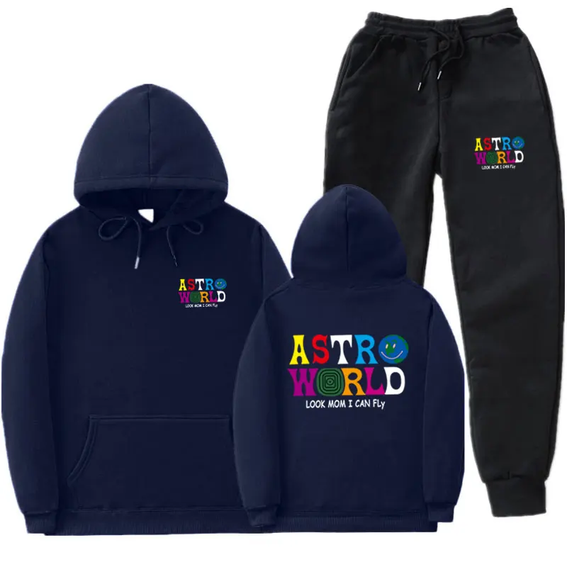Разноцветные толстовки с капюшоном ASTROWORLD, комплекты брюк, мужская и женская мода, уличная одежда с надписью «MoM I Can FLy», спортивный костюм, штаны, костюм