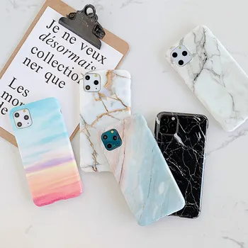 

Marble Phone Case For iPhone 11 Pro Max X XR Xs Max Glossy Marble Soft TPU Back Texture Cover Case For iPhone 6 6s 7 8 Plus