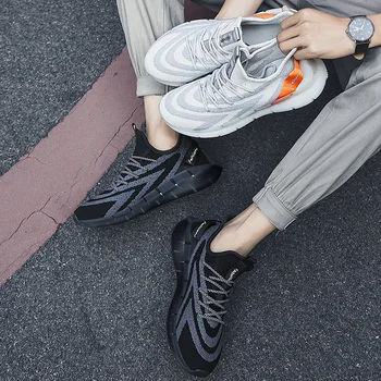 

Fashion zapatos shockproof black fashion Casual Sneakers hombre knitting genuine sale man men para white of spring breathable