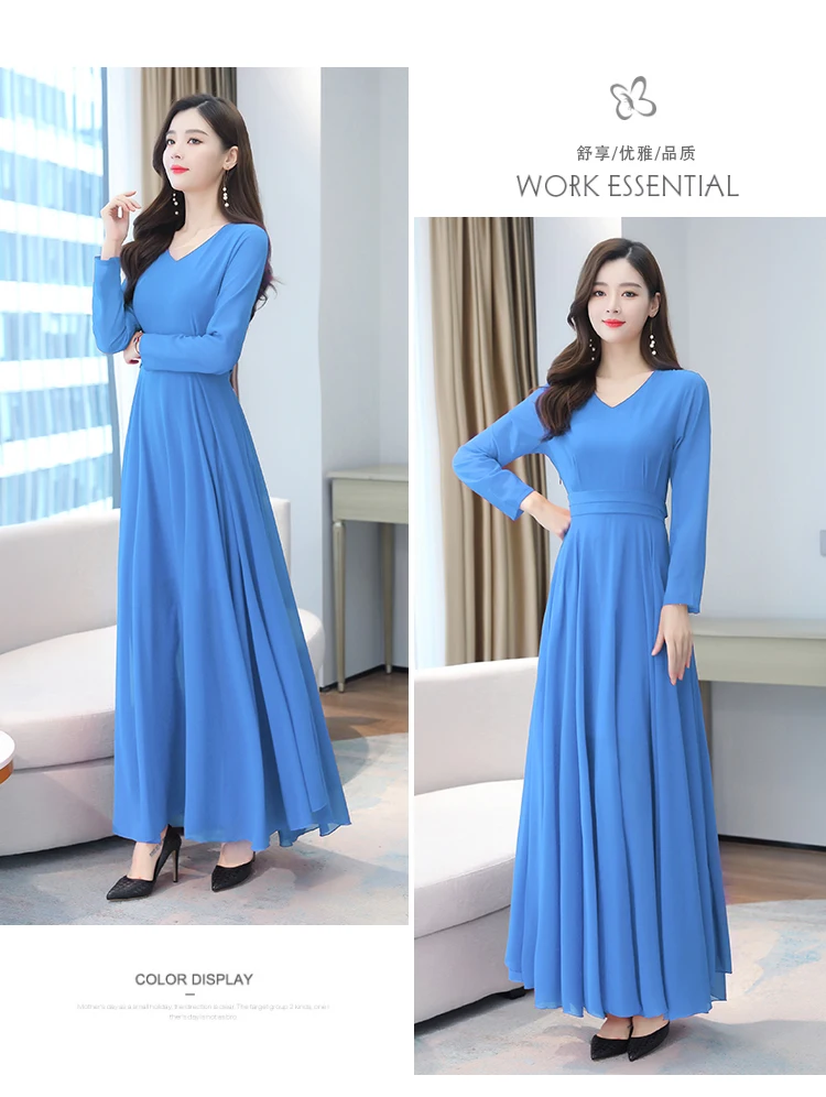 Autumn Winter Vintage Chiffon Boho Midi Dress 2020 4XL Plus Size Sexy Casual Maxi Dresses Women Party Long Sleeve Black Vestidos