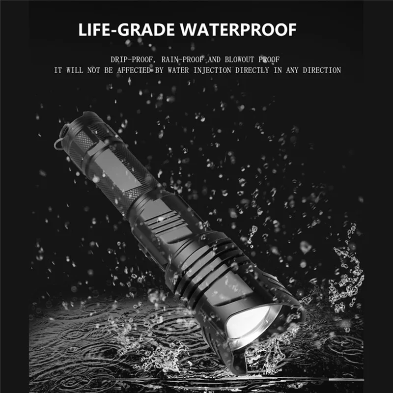 XHP90 LED Torch Flashlight Light Rechargeable 18650 Lamp Ultra Bright LCD Design 22x6x3.5CM Lanterna 40NOV2526