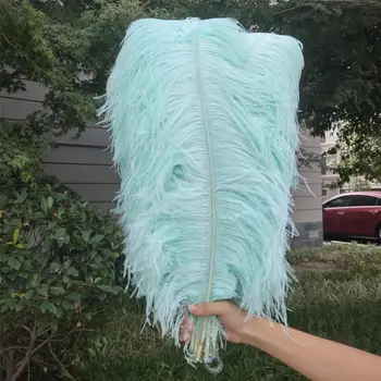 

Hot 50 pcs High Quantity Mint Green 24-26inch/60-65cm "thick Stem" Male Ostrich Feathers DIY Jewelry Craft Making Decoration