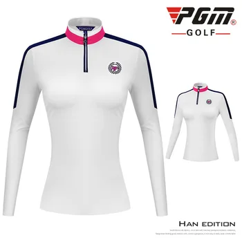 

New! PGM Golf Clothes Women Autumn Winter Long Sleeve T-Shirt Windproof Warm Slim Golf Tops S-XL D0828