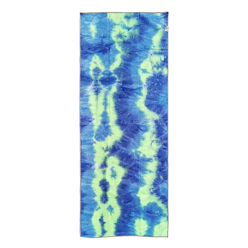 Oyoo одеяло для йоги с принтом Tie-dye, впитывающее пот, профессиональное одеяло для занятий йогой, закрывающее кожу, не откидывающееся, красочный Мат для йоги, полотенце - Цвет: Синий