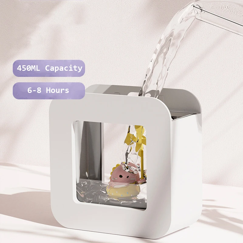 Portable Air Humidifier 450ml Cute Wireless Rechargeable USB Essential Oil Aroma Diffuser With Color Light For Home Office Car 3