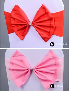

100pcs Spandex Wedding Lycra Chair Band Stretch for Chair Covers Decoration Party Dinner Banquet Chair Sash WB1331