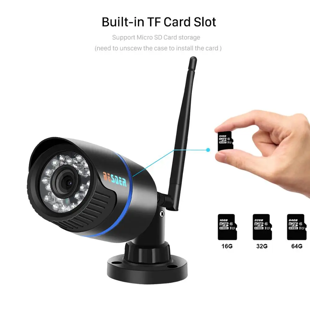 Besder iCsee аудио безопасности IP камера 1080P беспроводной проводной ONVIF CCTV наблюдения Открытый Wi-Fi камера с SD слот для карты Макс 64G
