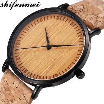 

Shifenmei Men Watches 2019 Minimalist Wooden Quartz Watch Men Leather Sports Wristwatch Male Wood Watch relogio masculino