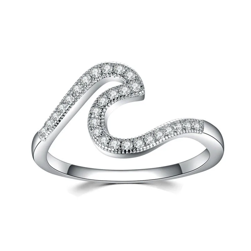 Bague Ringen 925 пробы Серебряное кольцо неправильной формы AAA циркониевое кольцо для женщин обручальные вечерние женские подарки Размер 6-10