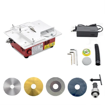 Cheap AC 100-240V Mini DIY Table Saw Handmade Woodworking Bench Saw Precision Model Crafts Liftable Electric Cutting Saw 9200RPM