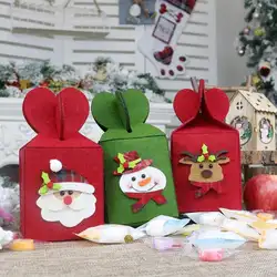 Рождественская Нетканая Складная подарочная упаковка для яблока, Рождественская коробка для вечеринки, упаковка, новогодний декор