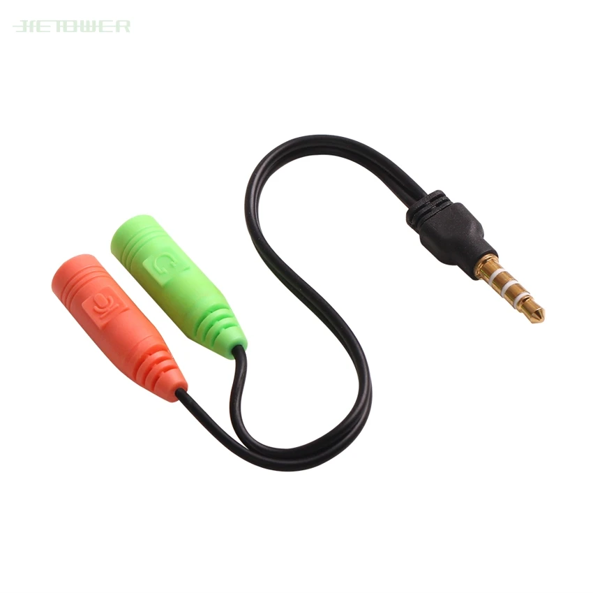 Audio Stereo Plug 3 5mm 1 Male to 2 Female Adapter Cable Spliter Connector microphone and headphone 100PCS LOT