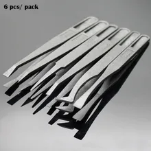 6 шт./упак.) пластиковый Антистатический пинцет прямой плоский Изогнутый пинцет с кончиком набор кусачки Антистатический пинцет плоскогубцы инструмент ручной инструмент