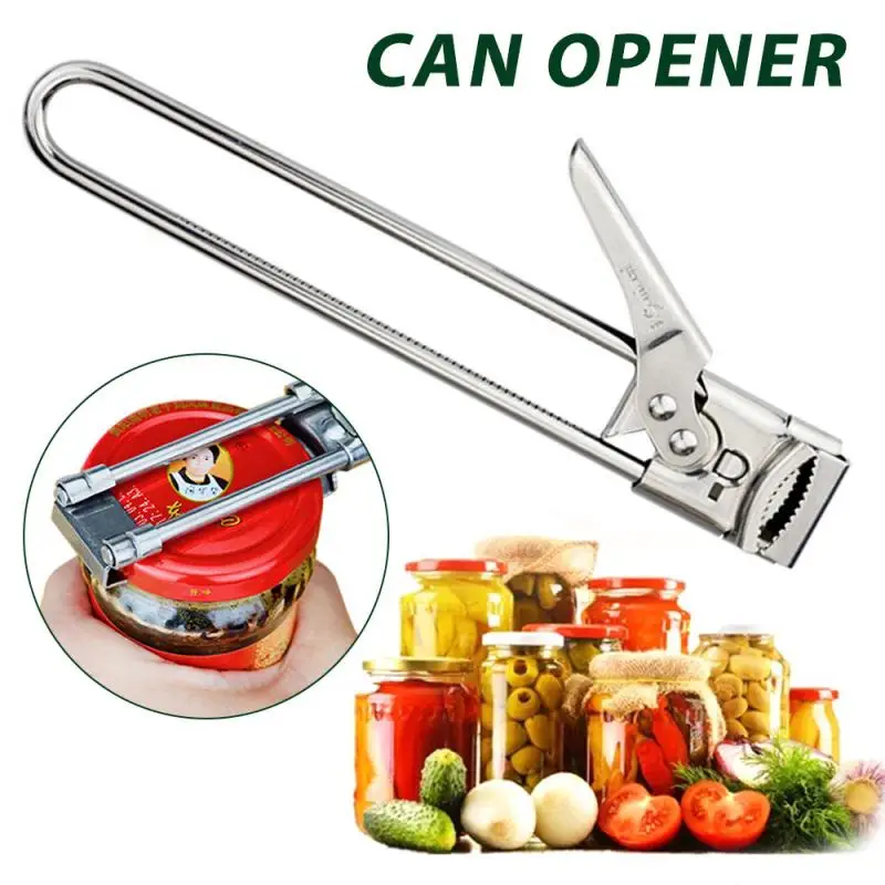 Adjustable Multifunctional Stainless Steel Can Opener Beer Bottle Opener Manual Jar Lid Opener
