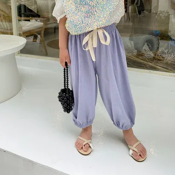 

2020 Summer New Baby Girls and Boys Four Colors Grandma Pants Toddler Children Solid Color Casual Fashion Cotton Capri Trousers