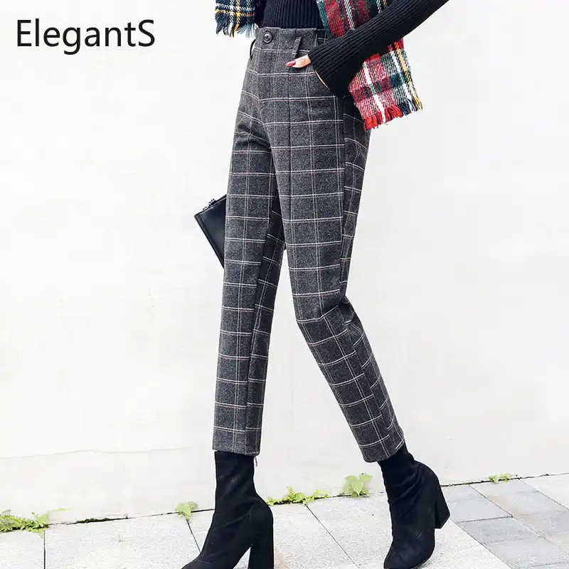 vintage high waisted plaid pants