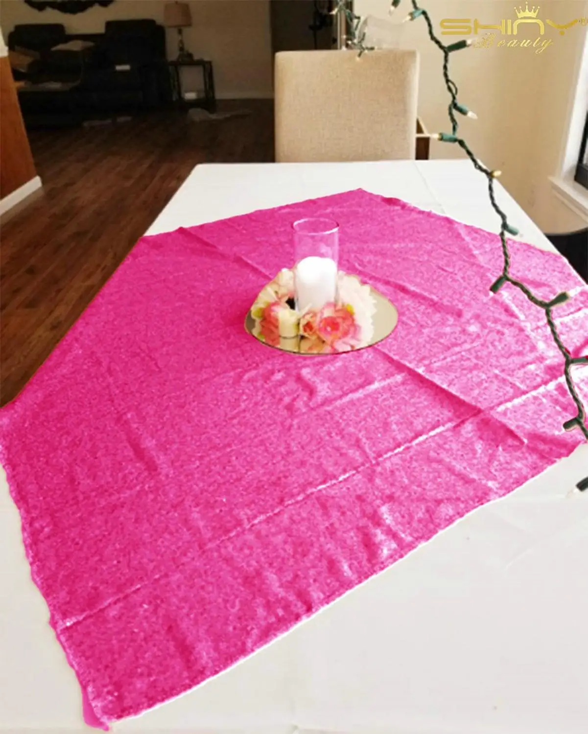 Скатерти с пайетками ткань 60x120-Inch Русалка скатерти с пайетками крышка десертный стол скатерти для стола, фуксия скатерти для Parties-M0928