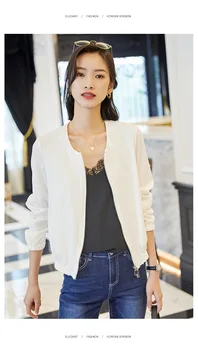 

JS1331J-Thin acetate Jacket Women's autumn 2020 new solid color casual short coat