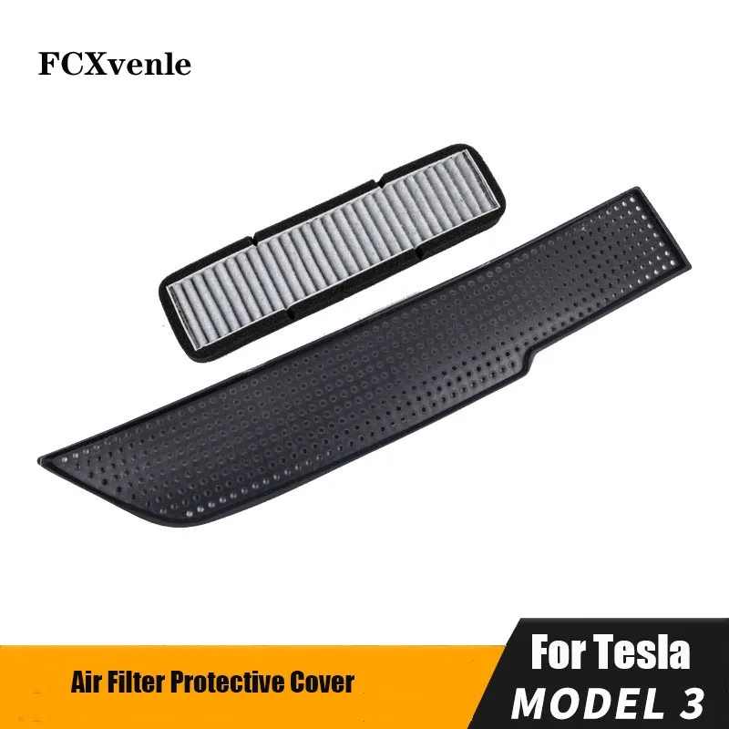 

Car Air Filter Protective Covers Air Filter Accessories Flow Vent Cover Trim Anti-clogging Protective Cover for Tesla Model 3
