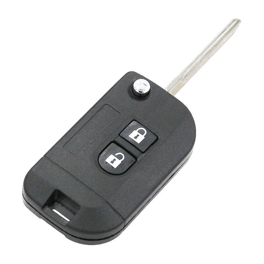 2 кнопки, новая Замена, складная откидная оболочка ключа дистанционного управления, чехол для ключа автомобиля, корпус, неразрезанное лезвие для Nissan Micra Note Navara Qashqai