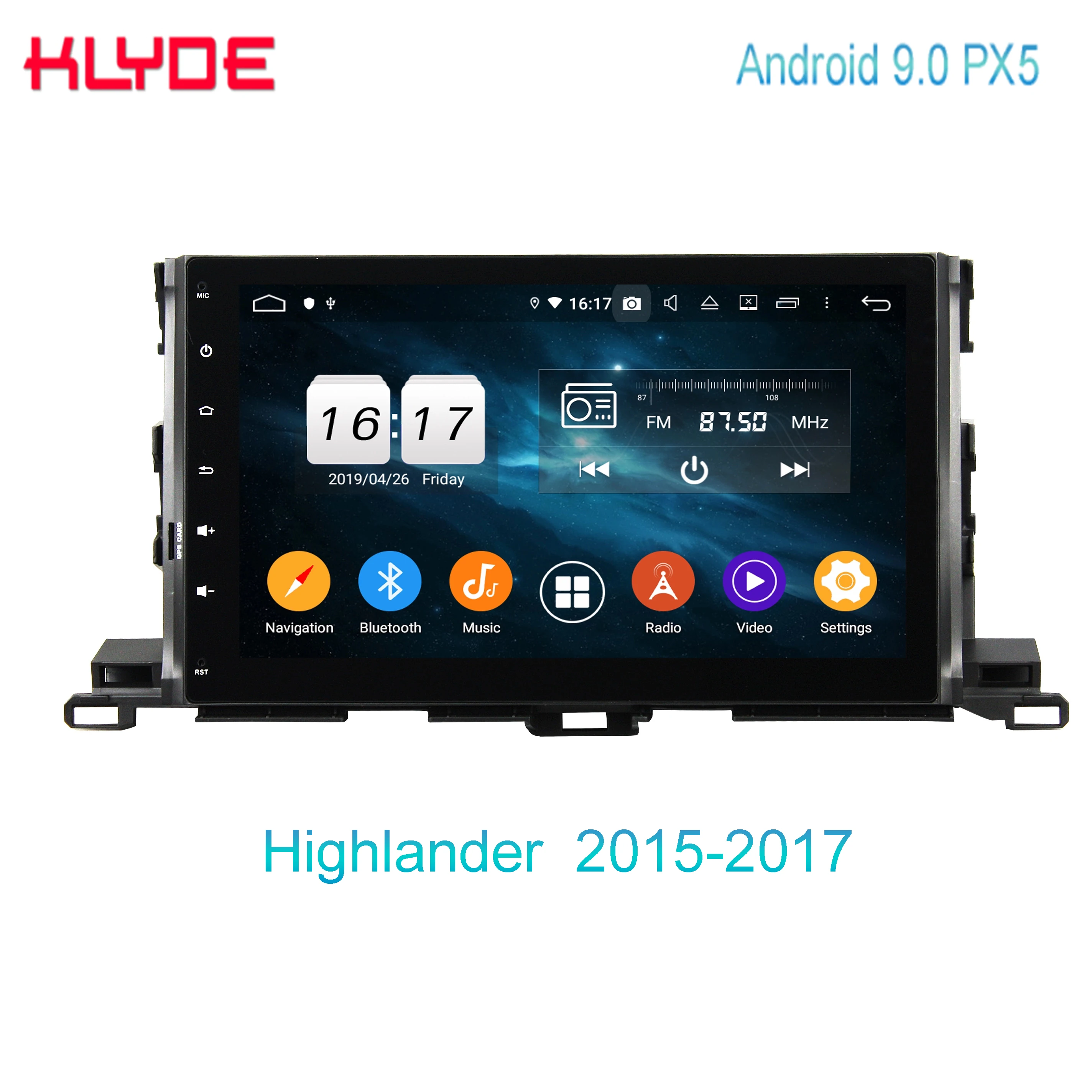 KD-1036 Klyde android 9 0 мультисенсорный емкостный экран DAB радио зеркальная связь