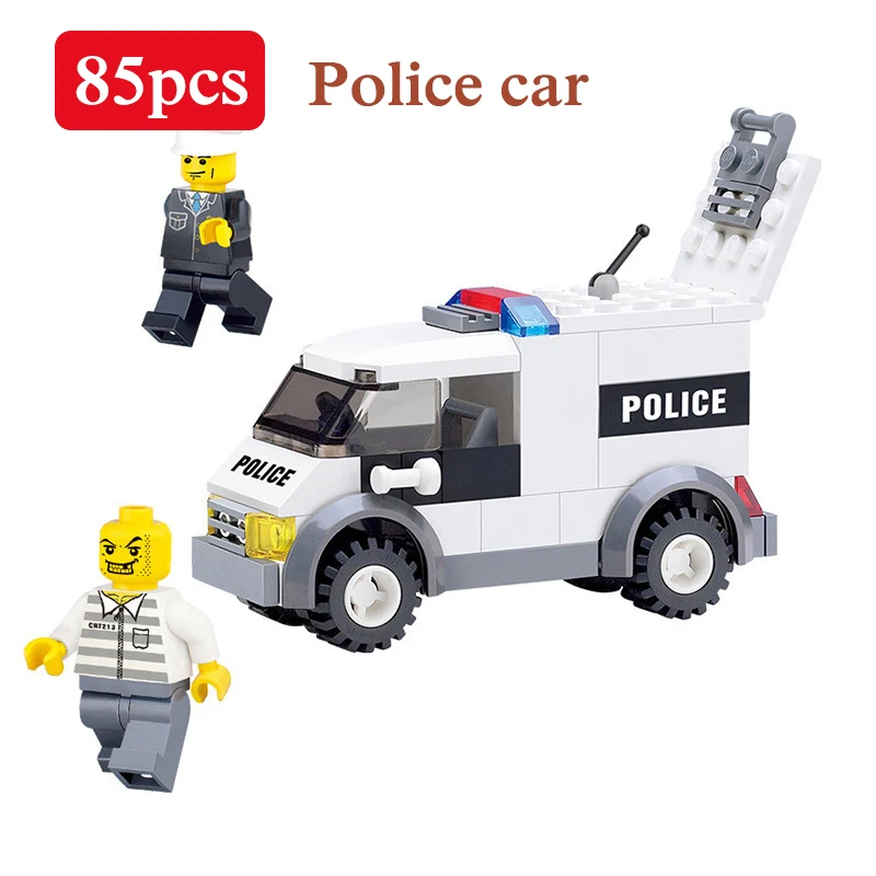 Kazi 30pcs City Police Motorcycle Building Blocks Model Brinquedos Educational Legoing Bricks Figures Toys Boys Kids Motorbike
