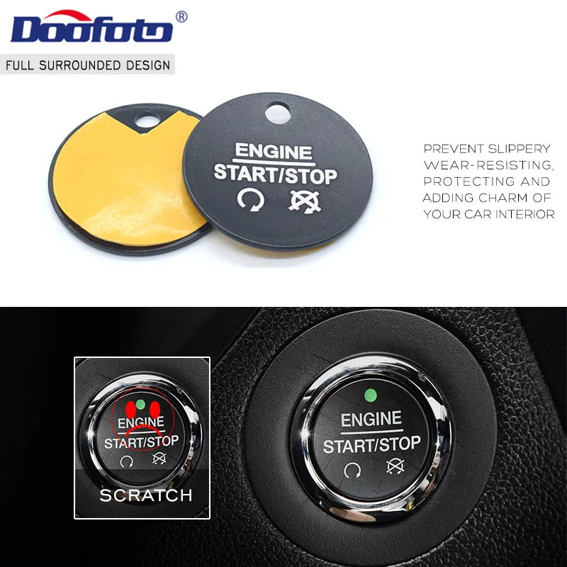 Doofoto кнопка запуска и остановки двигателя автомобиля крышка кольцо для Ford Focus MK3