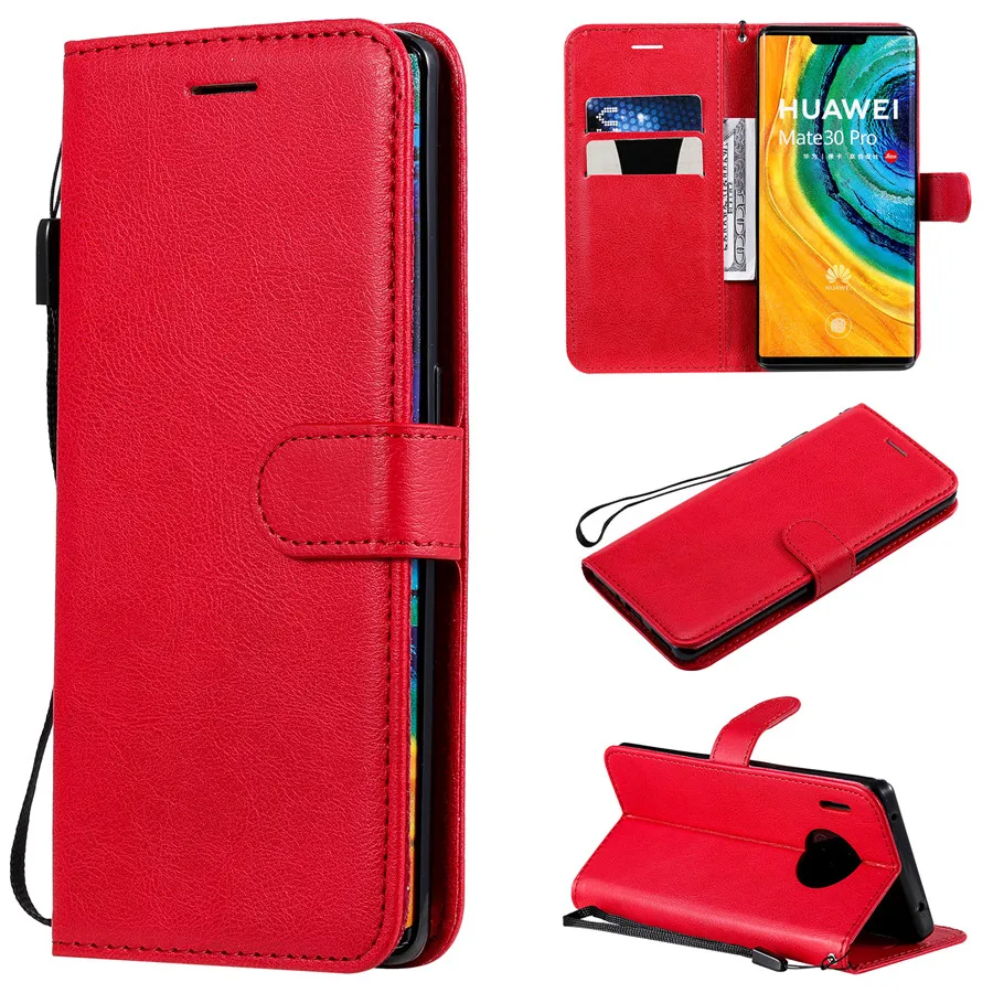 Кожаный чехол-книжка для huawei mate 20 30 Pro, чехол-кошелек для huawei P20 P30 P10 P8 P9 Lite Mini P Smart Plus, чехол - Цвет: Red