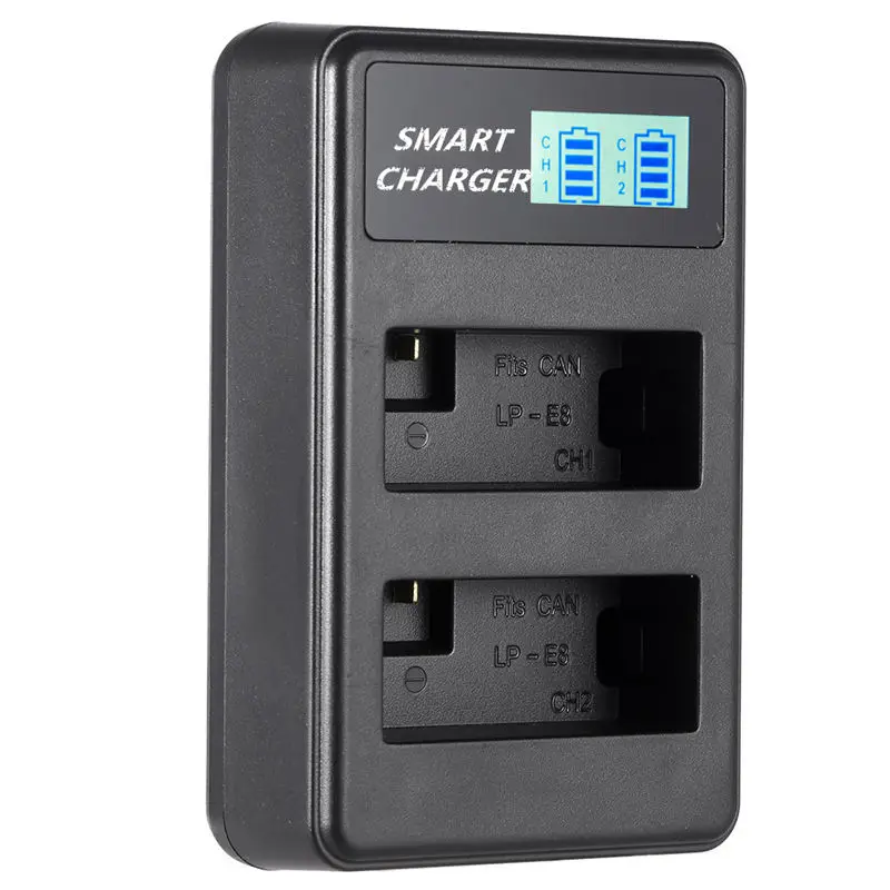 Горячая 3C-Lp-E8 Usb ЖК-дисплей двойной порт зарядное устройство для Canon Eos 550D/600D/650D/700D Rebel T2I/T3I/T4I/T5I Slr