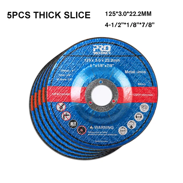 PROSTORMER 1mm/3mm 115mm/125MM Grinding Wheel Slice 5 Pieces Suitable for 20V Cordless Electric Angle Grinder