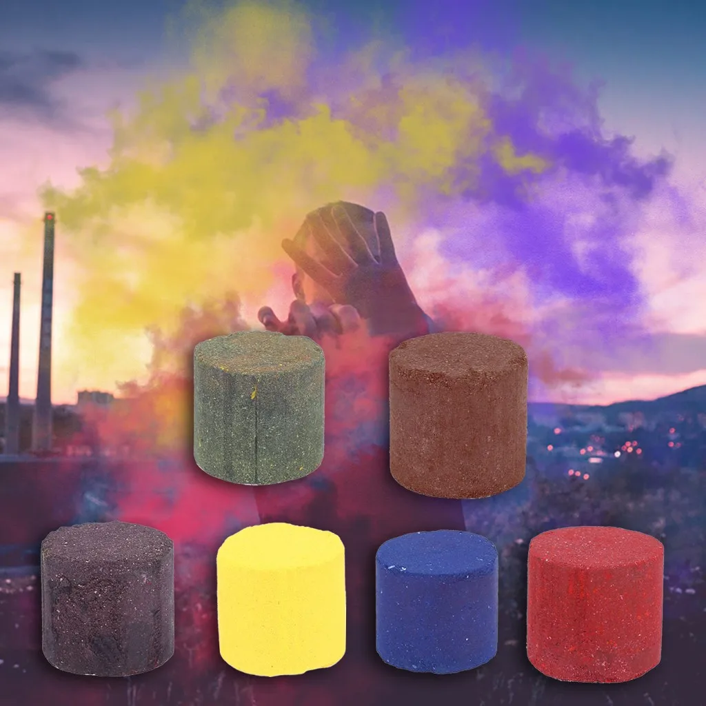 

1/6 PC colorful Smoke Pills Party Props Combustion Smog Cake Effect Smoke Bomb Pills Portable Photography Prop smoke effect ST06