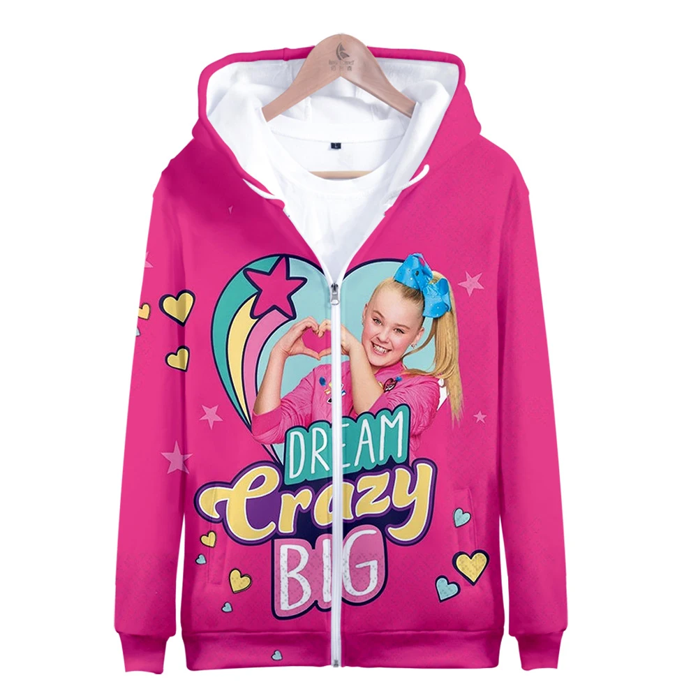 Новинка, толстовка на молнии JOJO SIWA, повседневные толстовки с капюшоном, новая модная крутая осенняя и весенняя Толстовка Highstreet