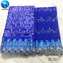 LIULANZHI африканская кружевная ткань синий Базен riche с бисером Лидер продаж вышивка нигерийский хлопок riche geterzn для женщин ML2B37