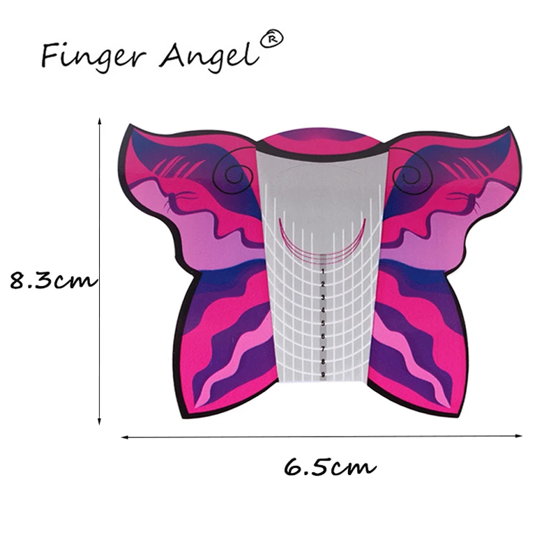 Finger Angel 50/100/500 шт инструментов для ногтей формы ногтей советы Бабочка Дизайн ногтей гель УФ расширение французского маникюра W009