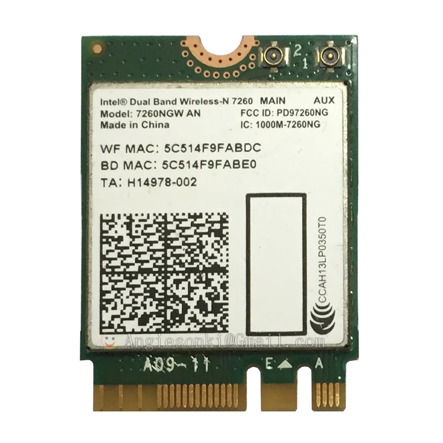 Двухдиапазонный 2 4G &amp Wi-Fi 5 ГГц 7260NGW в 7260AN 300 Мбит/с NGFF WIFI + Bluetooth 4 0 беспроводной