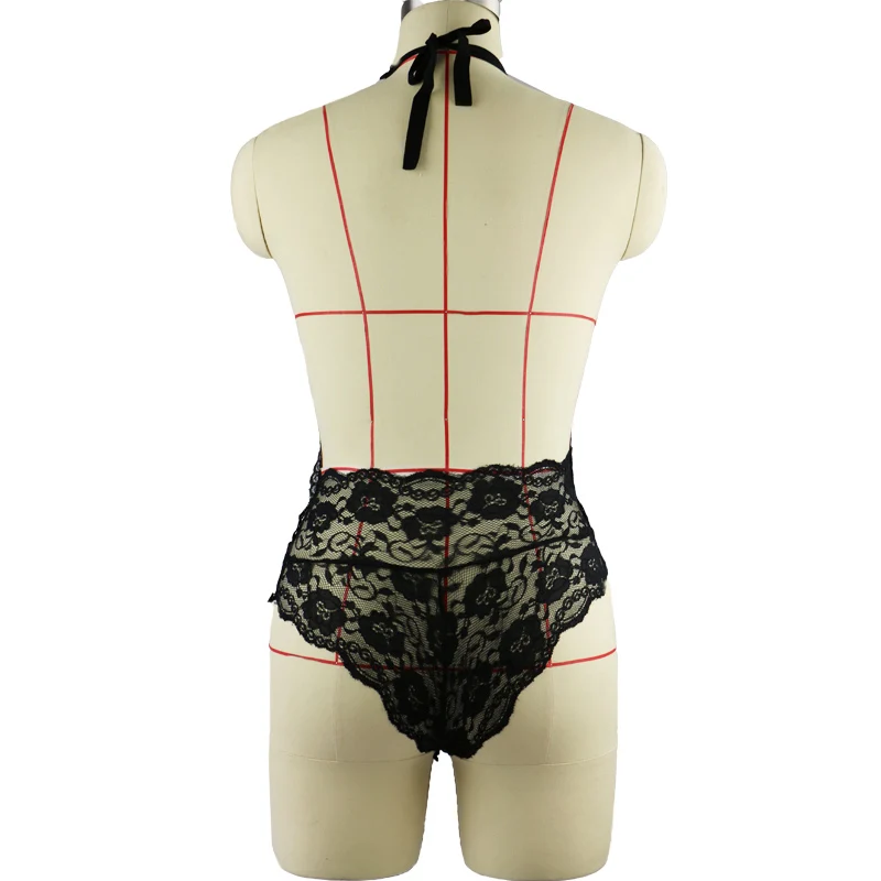 Women Underwear Sexy Lingerie One Piece V-neck Lingerie Erotic Teddies Bodysuit Floral Lace Plus Size Porno Costume Intimates