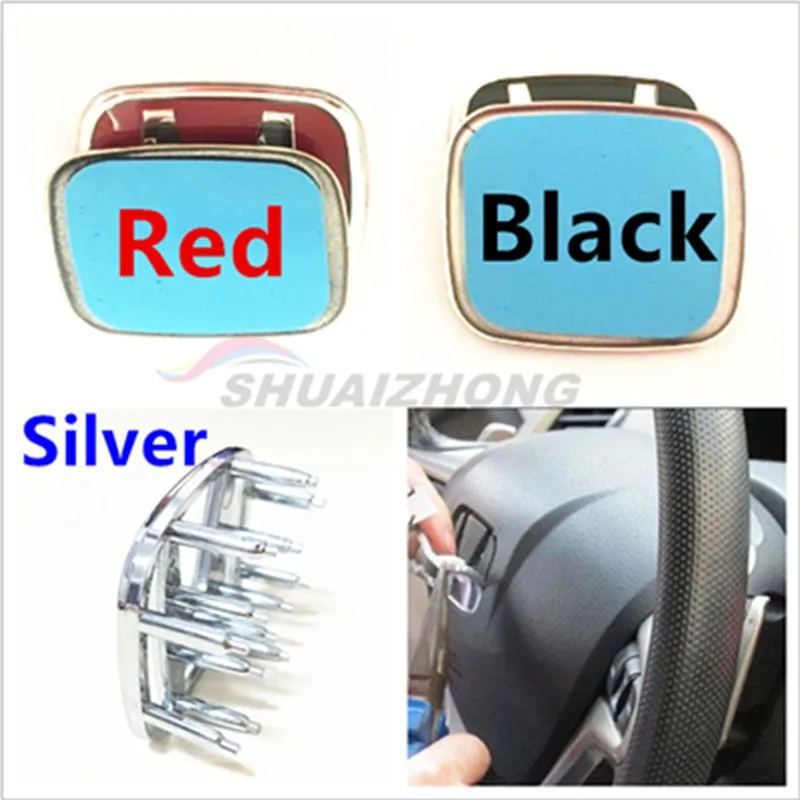 

High quality Silver Red Black 3D H Logo Auto Car Steering Wheel Logo Badge Emblem Stickers Decals Auto Accessories Car Styling