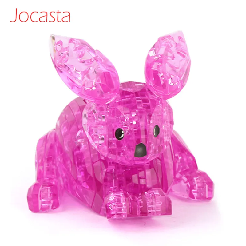 3d Кристалл Головоломка Rabit DIY Милая модель Украшенные игрушки животные 3d Пазлы умная головоломка животные Рождественский подарок для девочек игрушки для детей]