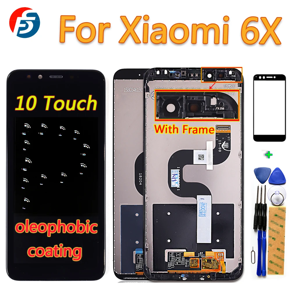 Сенсорный экран 5 99 дюйма для Xiaomi Mi 6X/A2 ЖК дисплей дигитайзер в сборе рамка с