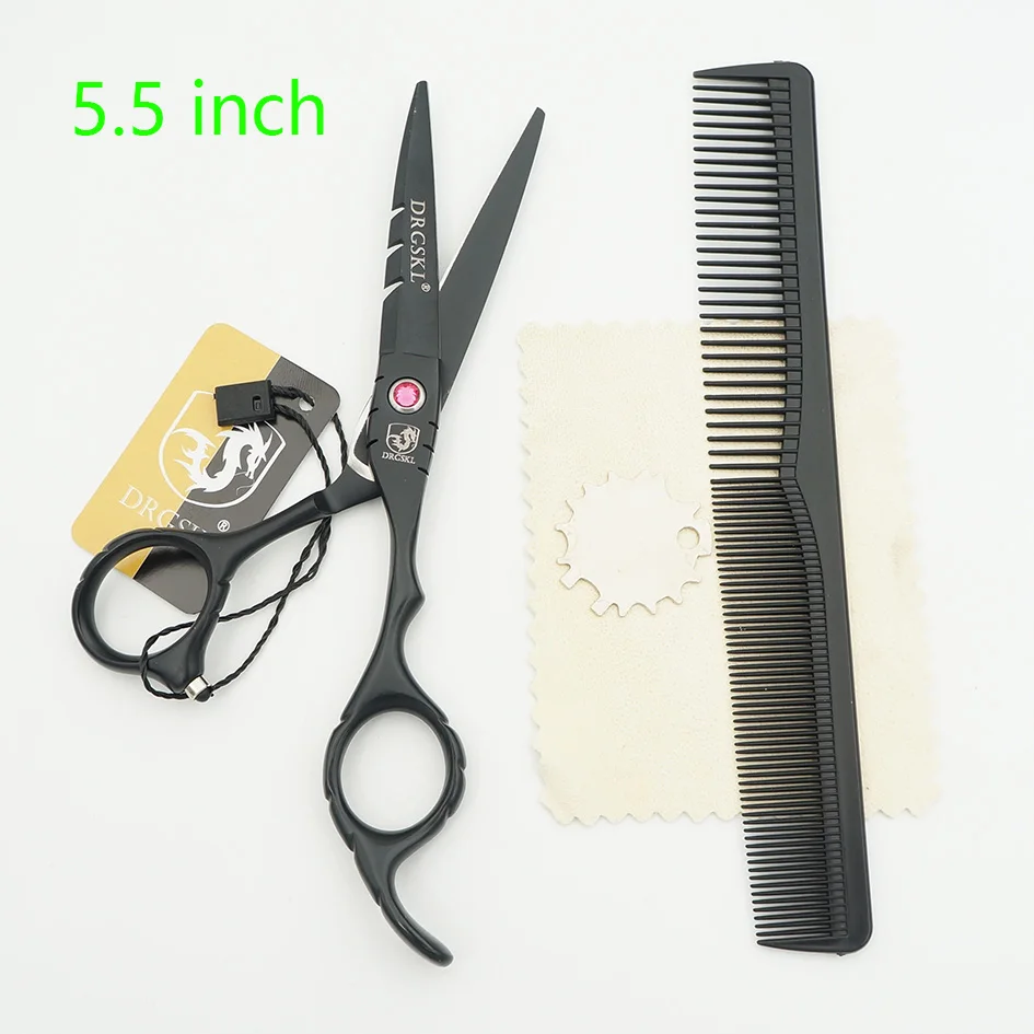 DEGSKL ножницы для стрижки волос, высокое качество, 5,5 дюймов, Профессиональные парикмахерские ножницы, парикмахерские ножницы, филировочные ножницы для волос - Цвет: black cut